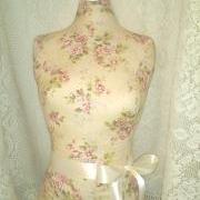 Boutique Dress form designs with stand, life size torso great for store front display or home decor. Cream Floral inspired by pottery barn. 