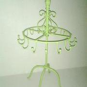 Lime Green Paris wrought iron jewelry display, craft show display, store fixture, organizer, home decor. FREE SHIPPING 