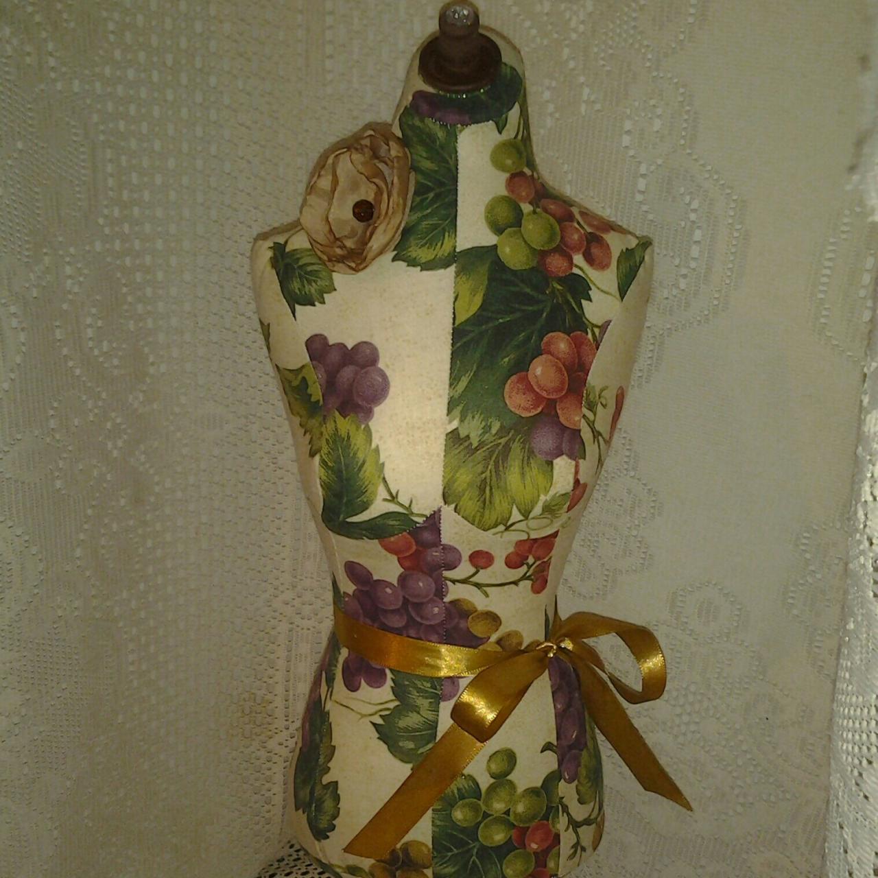 Boutique Dress Form Designs Jewelry Display, 22" Torso Great For Store Front Display Or Home Decor. Grapevine Wine Cellar Pattern.