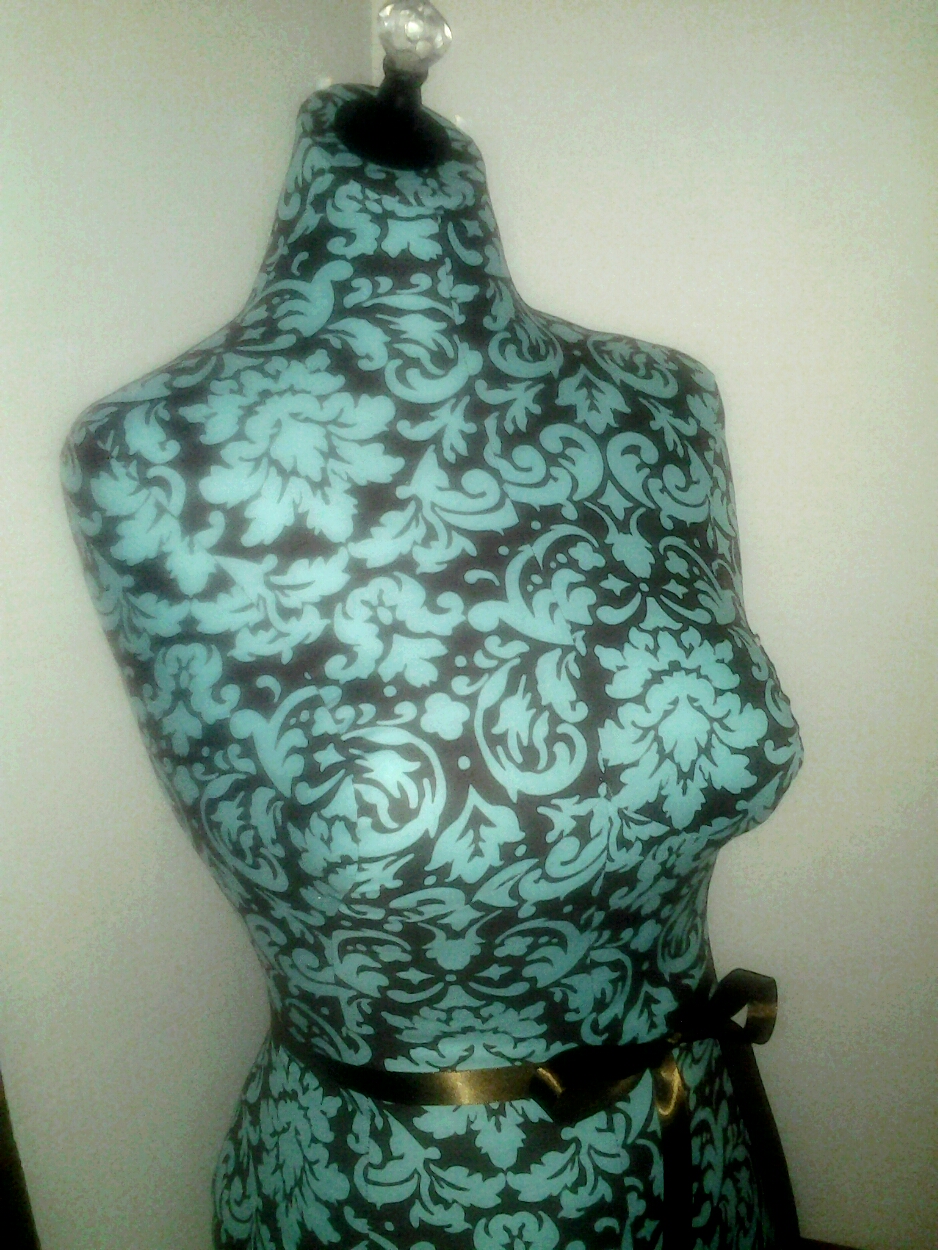 Boutique Dress Form Designs With Stand. Paris Teal Damask Life Size Torso Great For Store Front Or Home Decor Inspired By Pottery Barn