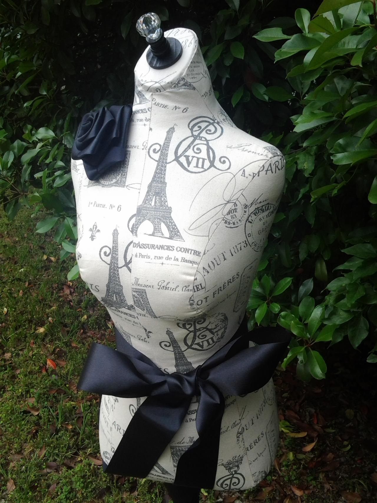 Paris Boutique Dress Form Designs With Stand. Life Size Torso Great For Store Front, Eiffel Tower Home Decor.