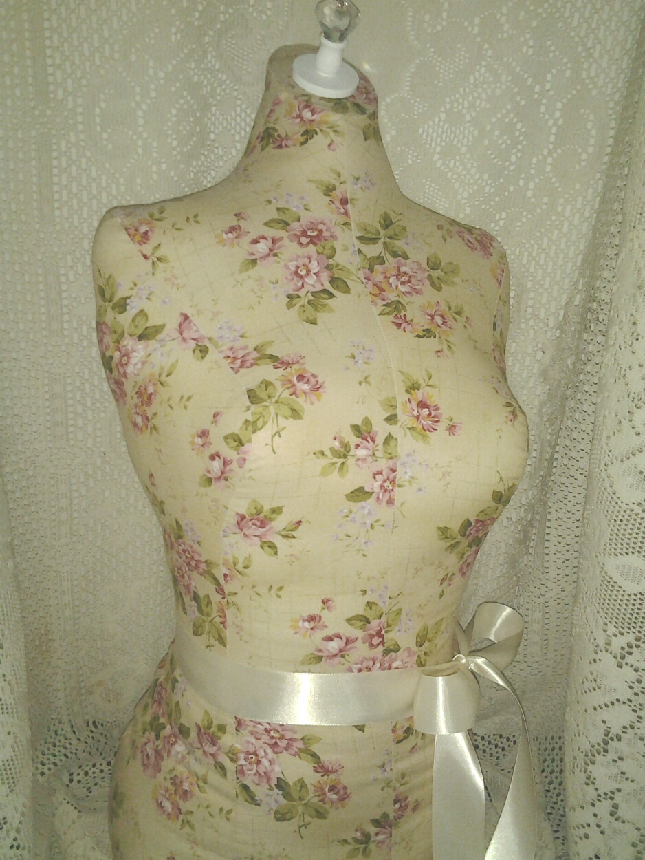 Boutique Dress Form Designs With Stand, Life Size Torso Great For Store Front Display Or Home Decor. Cream Floral Inspired By Pottery Barn.